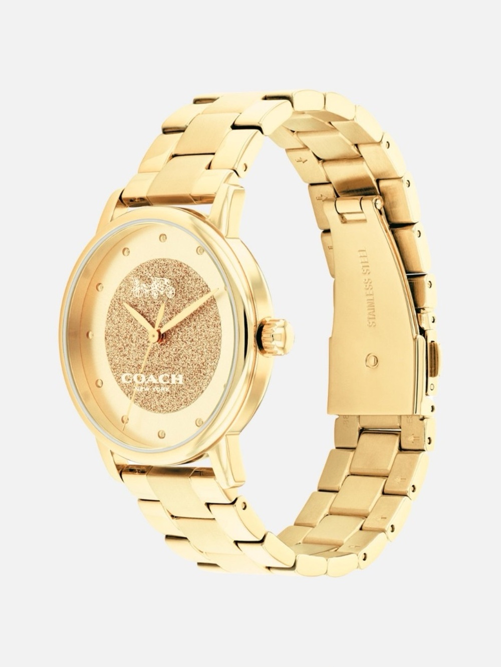 New! Coach Gold-Tone Glitter Dial Watch - Picture 2 of 6